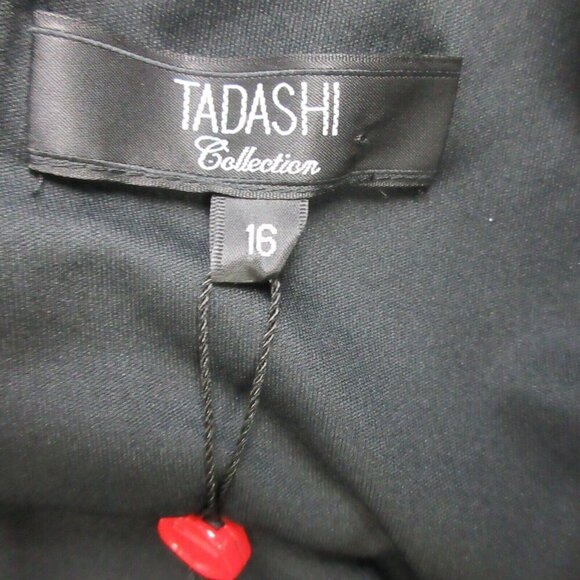 Tadashi Collection Silk Dress 16 Black Beaded Bodycon Elegant Luxury Formal 496 - Picture 7 of 12